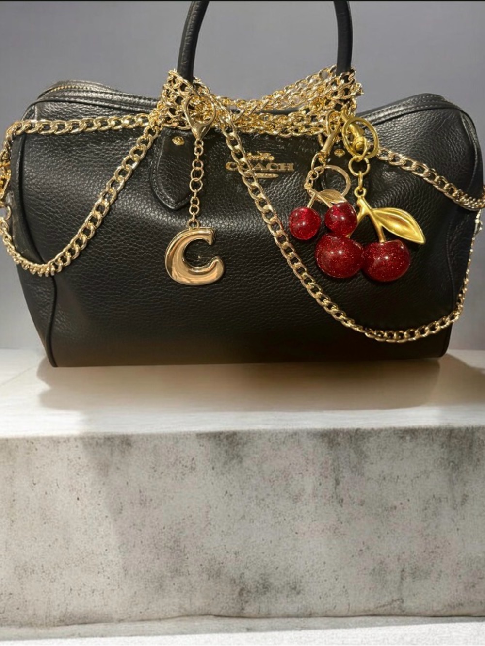 Coach Large Rowan with 2 different straps,dust bag and non coach charms, scarves